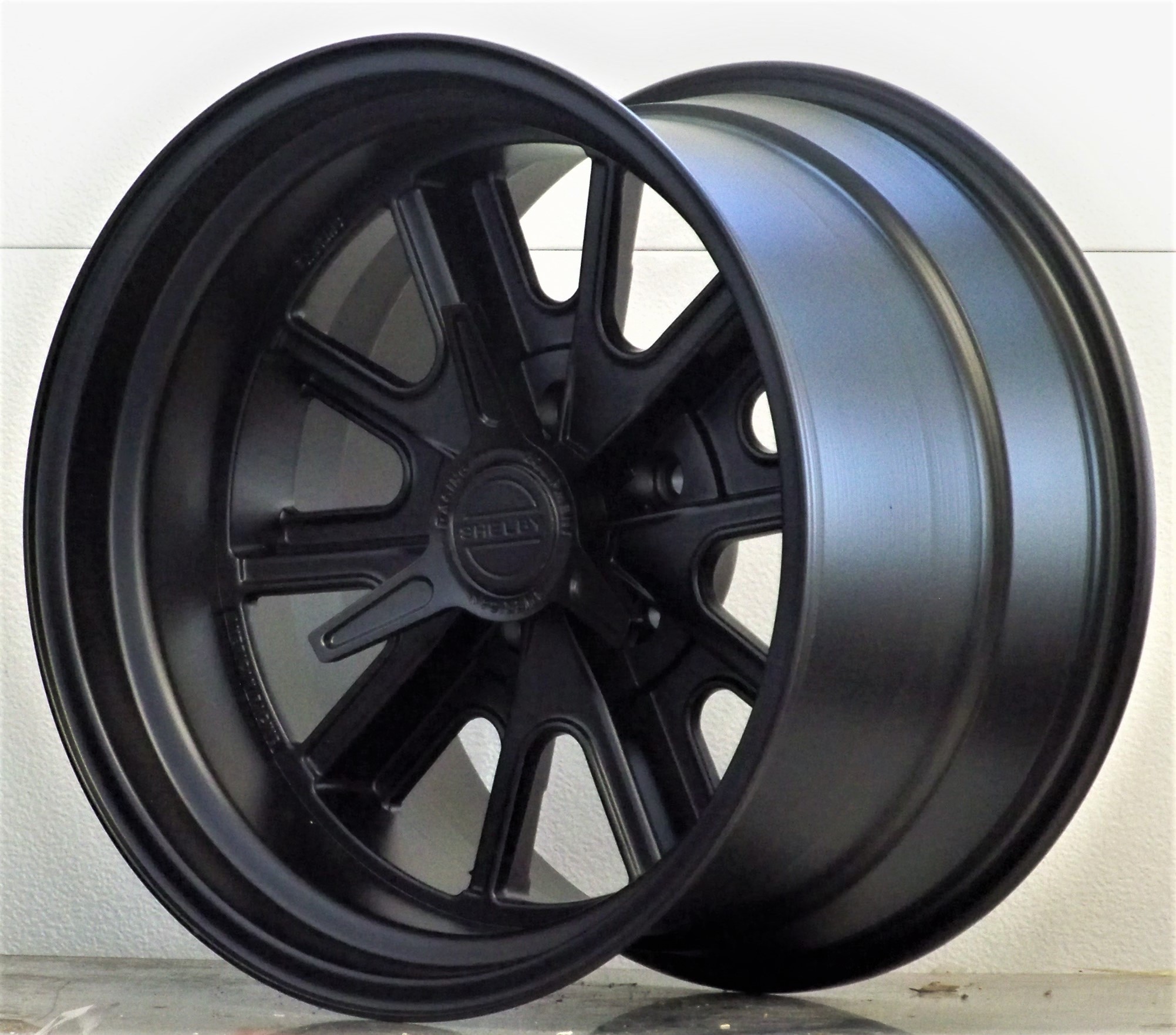 427 Shelby 5 lug all over black with.spinners (price per wheel)